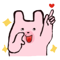 ピンクのくまの癒しスタンプ