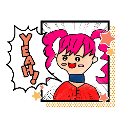 ピンクロングヘアーウーマン