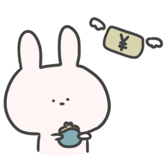 金欠うさぎのあいさつスタンプ
