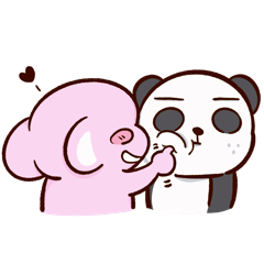 The elephant with the panda.(Elephant)