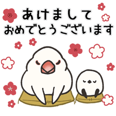 冬＆年末年始♡もち文鳥とシマエナガちゃん