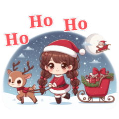 Little girl pigtails:X&#39;mas&New Year(ENG)