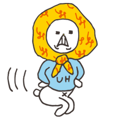 ウサギのウーの楽しげなスタンプ