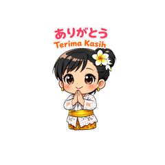 バリ島の伝統衣装であいさつ