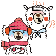 3匹のアルパカさん - 暑かったり寒かったり