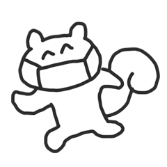 マスクをかけたリス