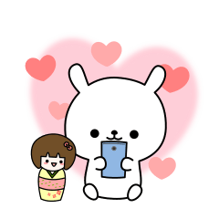 動く♪うさぎ＆クロネコの可愛いスタンプ。