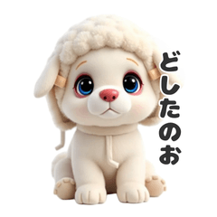 被り物わんちゃんの日常会話スタンプ