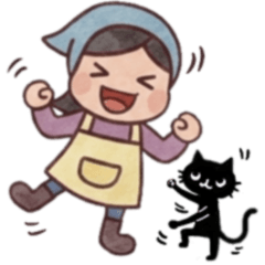 海ママちゃんと黒ネコボーイ【毎日使える】