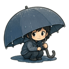 雨の日の傘きもち