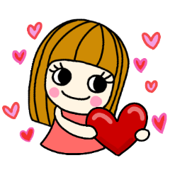 レトロな女の子のスタンプ