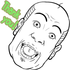 変顔スタンプ男性編vol.3 Thank you!