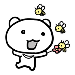 ツキノワシロクマとミツバチ