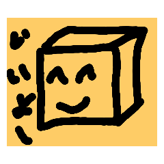 ダンボールのにっこりスタンプです。