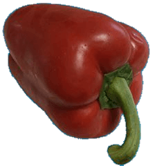 スーパーで売っていたパプリカのスタンプ