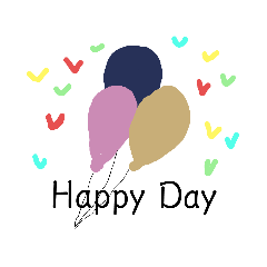 紫の英語と日本語スタンプ