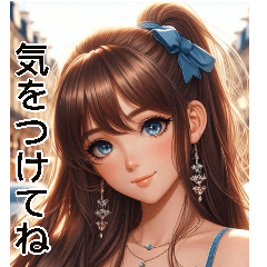 アニメ、ハンサム、甘いカウボーイガール。