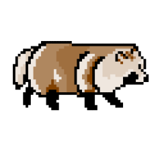 動くドットのたぬき