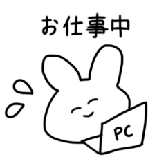 【白黒】うさぎさんの1日