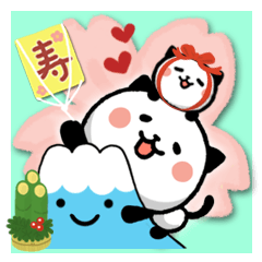 年中使える！パンダねこ　イベントスタンプ