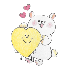 ハートとゆるいなかまたちの日常スタンプ
