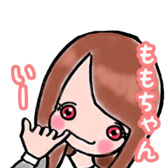 髪の長いももちゃんのスタンプ