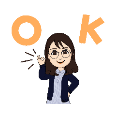 メガネ女子の毎日スタンプ