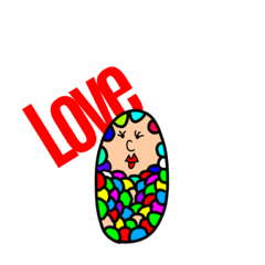 レインボーミノムシあいさつする