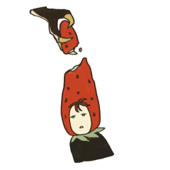 いちご博士が今日も生きているスタンプ