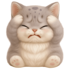 Angel cat, chubby and cute. (No Text)
