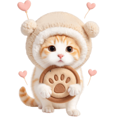 ナチュラル帽子ねこ♡BIGスタンプ