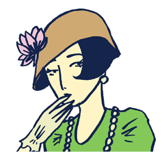 モダン　レトロ　婦人スタンプ