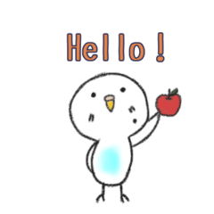 白いインコさんスタンプ