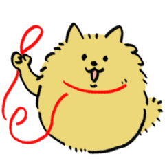 ポメラニアン(茶)のスタンプ