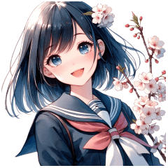 春を感じるゆるかわJKスタンプ【日常系】