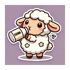 かわいいひつじのスタンプ文字なし