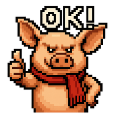 キュートなブタさん ピクセル4