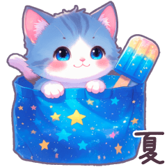 夏に毎日使える 星 宇宙 水彩 動物 日常