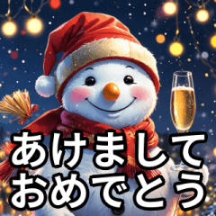 9色の雪だるまの年末年始スタンプ(再販)