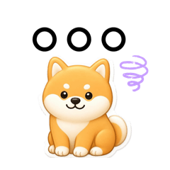 【Ai】ぷっくりシール風の柴犬