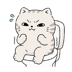 けだるい顔のにゃんこ(おトイレ編)