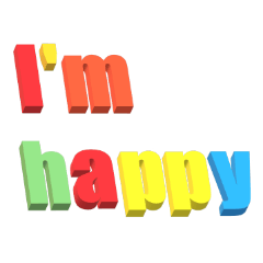 英語のあいさつをシンプルな立体文字で