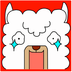 着せ替えのできる2連打スタンプ！アルパカ