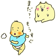 ポメラニアン　と　赤ちゃん　待ち合わせ