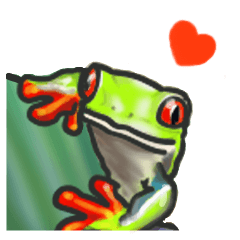 カエルのグリーニー、静かなBIGスタンプ01