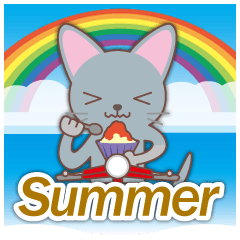 梅雨＆夏に使える〜ニャンコとスクーター