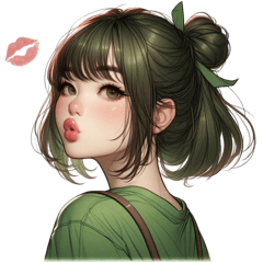 Cute girl in green no.2