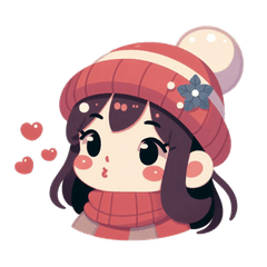 冬の少女カートゥーンスタンプでほっこり会