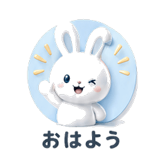White Porcelainうさぎ Vol.2 毎日スタンプ