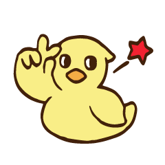 ちょっとゆるめなアヒルスタンプ